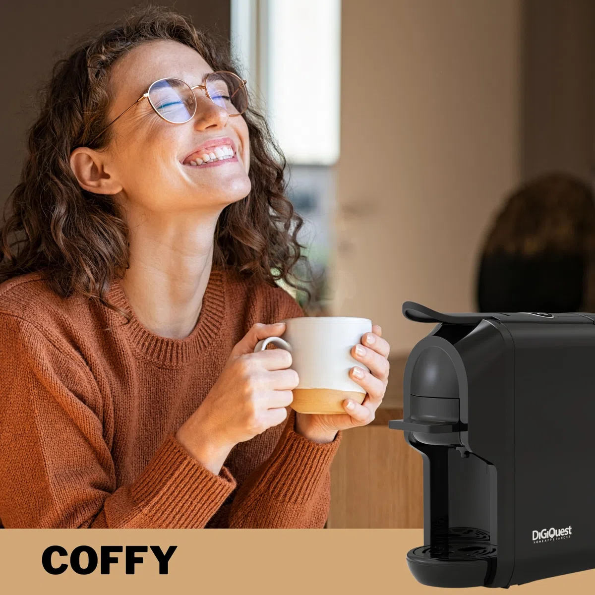 DIGIQUEST Macchina da caffè Multicompatibile COFFY | Modulo per capsule Lavazza Blue® Incluso | Caffè corto e lungo | Potenza 1450 W| 0,6 Litri | 19 Bar | Adatta ai gusti di tutti