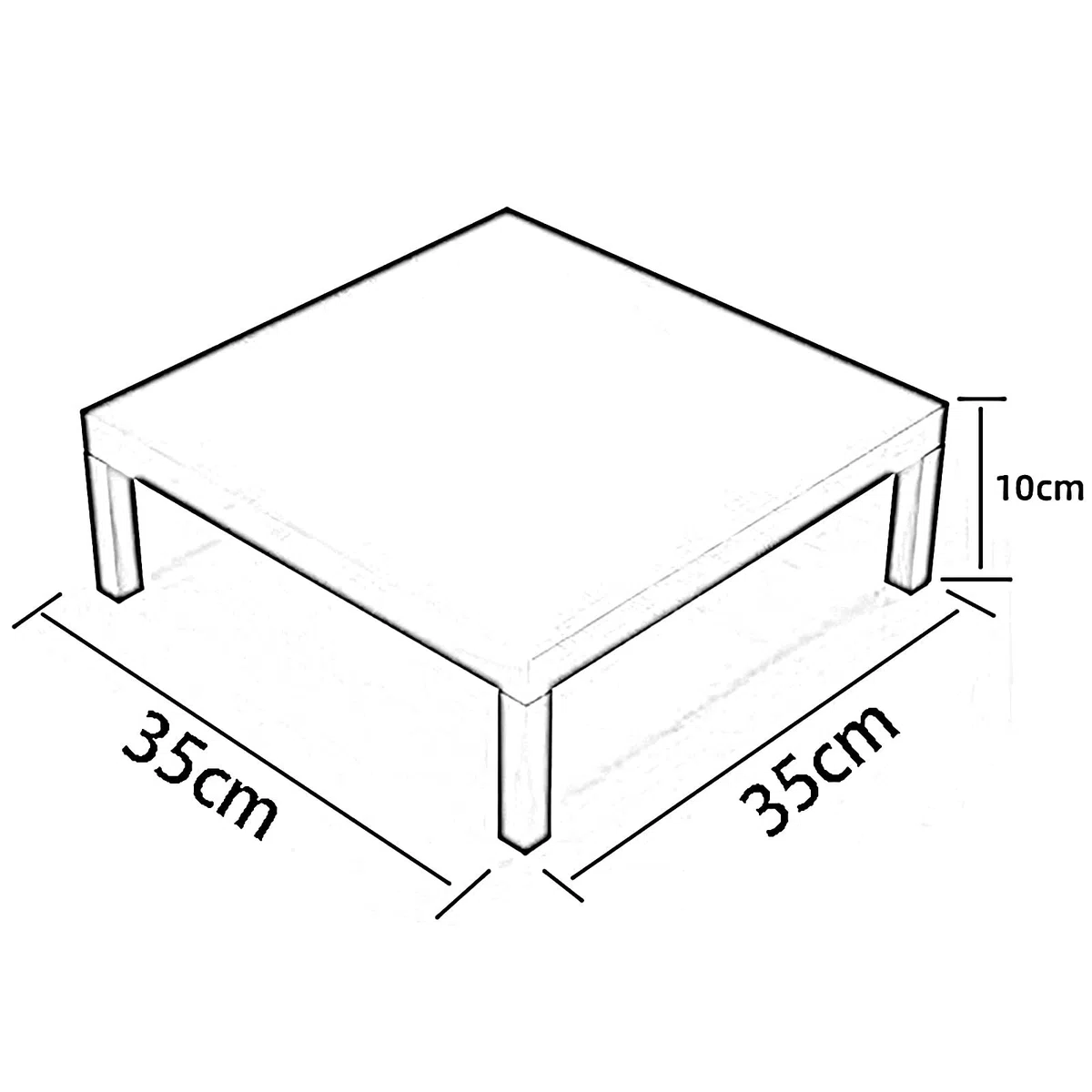 Pallet in metallo Carico Rastrelliere di stoccaggio, Rialzo da 10 cm/20 cm Vassoio di base per cucine, Mobili Supporto di base per elettrodomestici per magazzini Garage Cucine Negozi(Black,35x35x10cm)