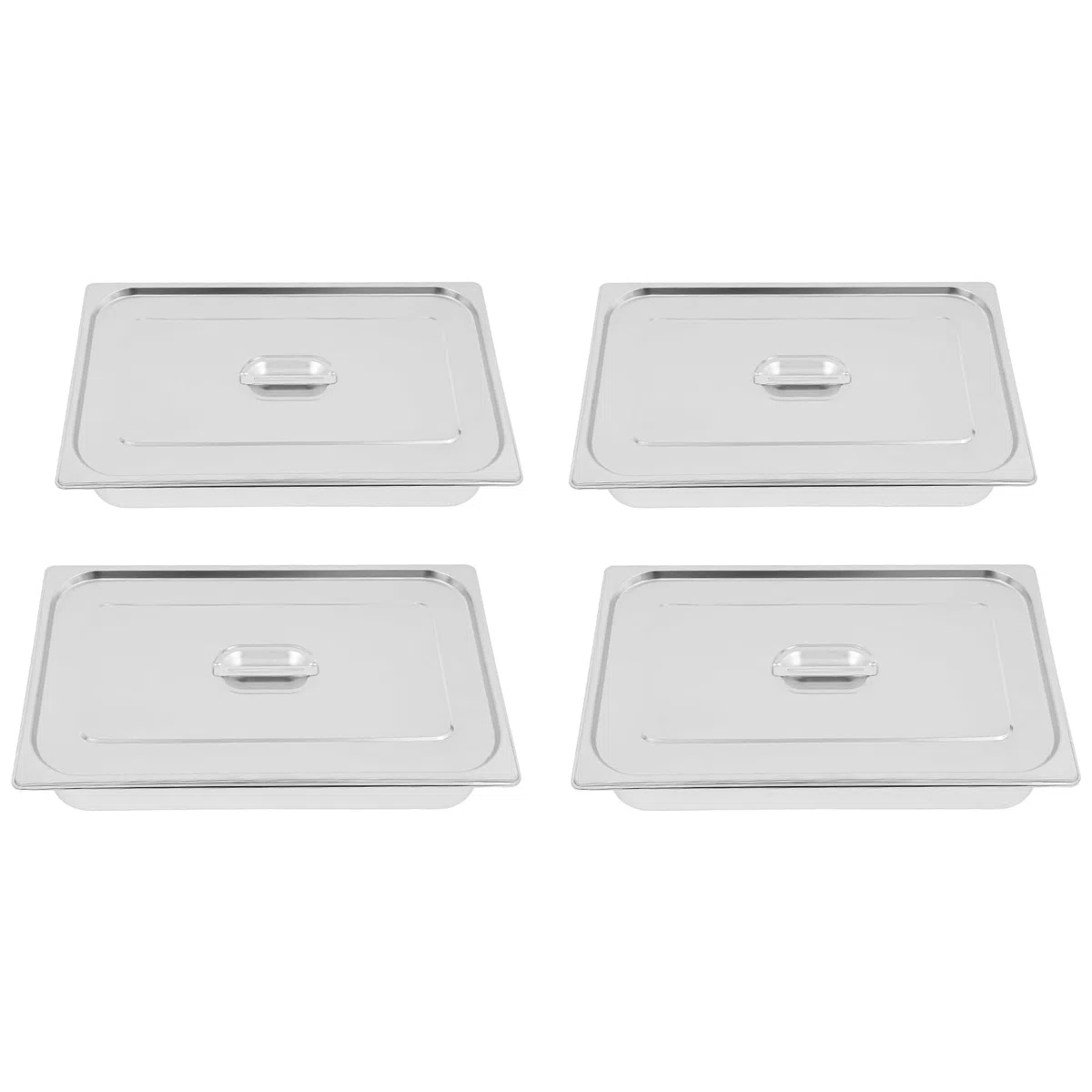 Set di 4 vassoi per alimenti GN 1/2 in acciaio inox 7,5 l, 32,5 x 26,5 x 10 cm, piatto da cucina profondo per buffet, ristorante, cantina