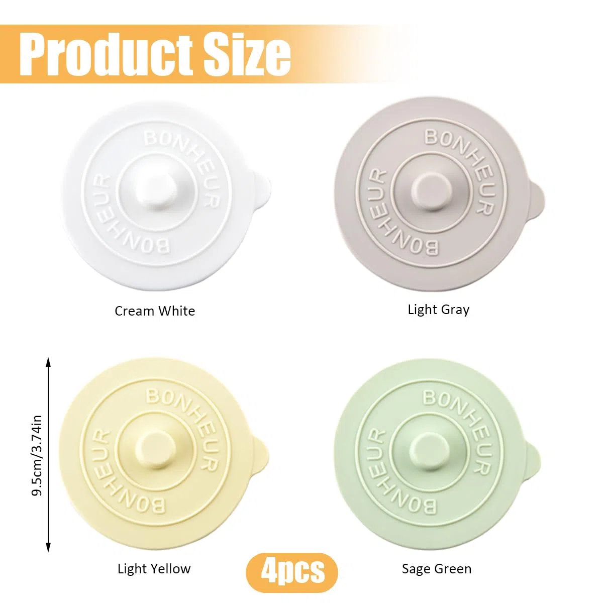 4 Pezzi Coperchi in Silicone,9.5cm Coperchi in Silicone Riutilizzabili Anti-Polvere,Coperchi Per Tazze Eleganti e Semplici,coperchi in silicone Colorato Anti-polvere,per Caffè,tè Bicchieri da Viaggio