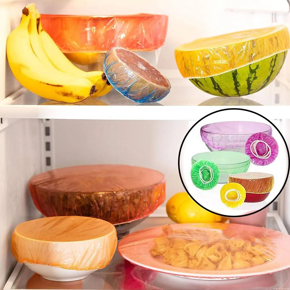 60 pezzi Coperchi per ciotole in plastica da, coperchi per alimenti in plastica morbida grandi, medi e piccoli per frutta e verdura per prevenire la polvere e mantenerli freschi