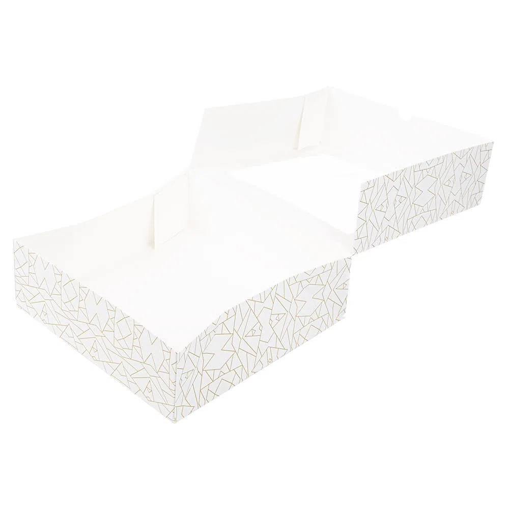 50 pezzi - Scatole per pasticceria con finestra 'Thepack' 250 g/M2 + Opp 23 x 23 x 7,5 cm bianco cartone ondulato Nano-Micro