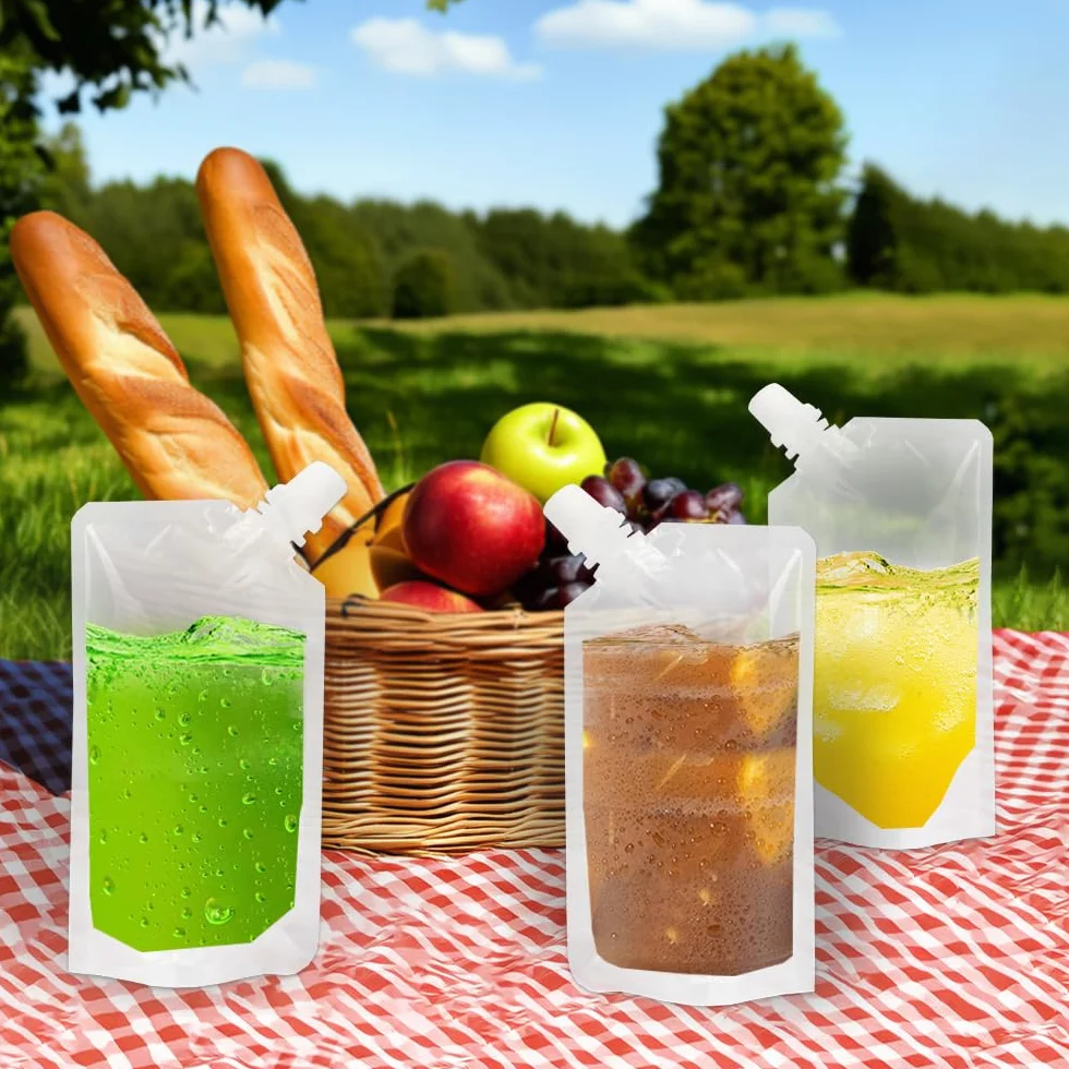 Set di 50 sacchetti per bevande, sacchetti per acqua, per feste, per bevande fredde e calde, per Halloween, per scuola, sport, attività all'aria aperta, bambini e adulti