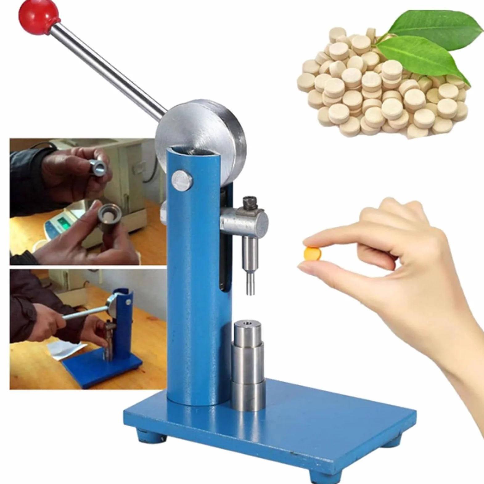 Macchina per la Compressione di compresse, pressa per compresse a Leva, Stampo in Acciaio Inossidabile, Strumento per la Compressione di compresse, per Acido benzoico da Laboratorio 6mm