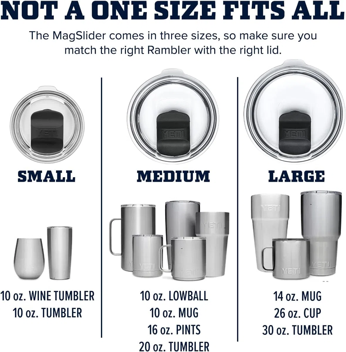 YETI Rambler Magslider Coperchio, Nero, Grande