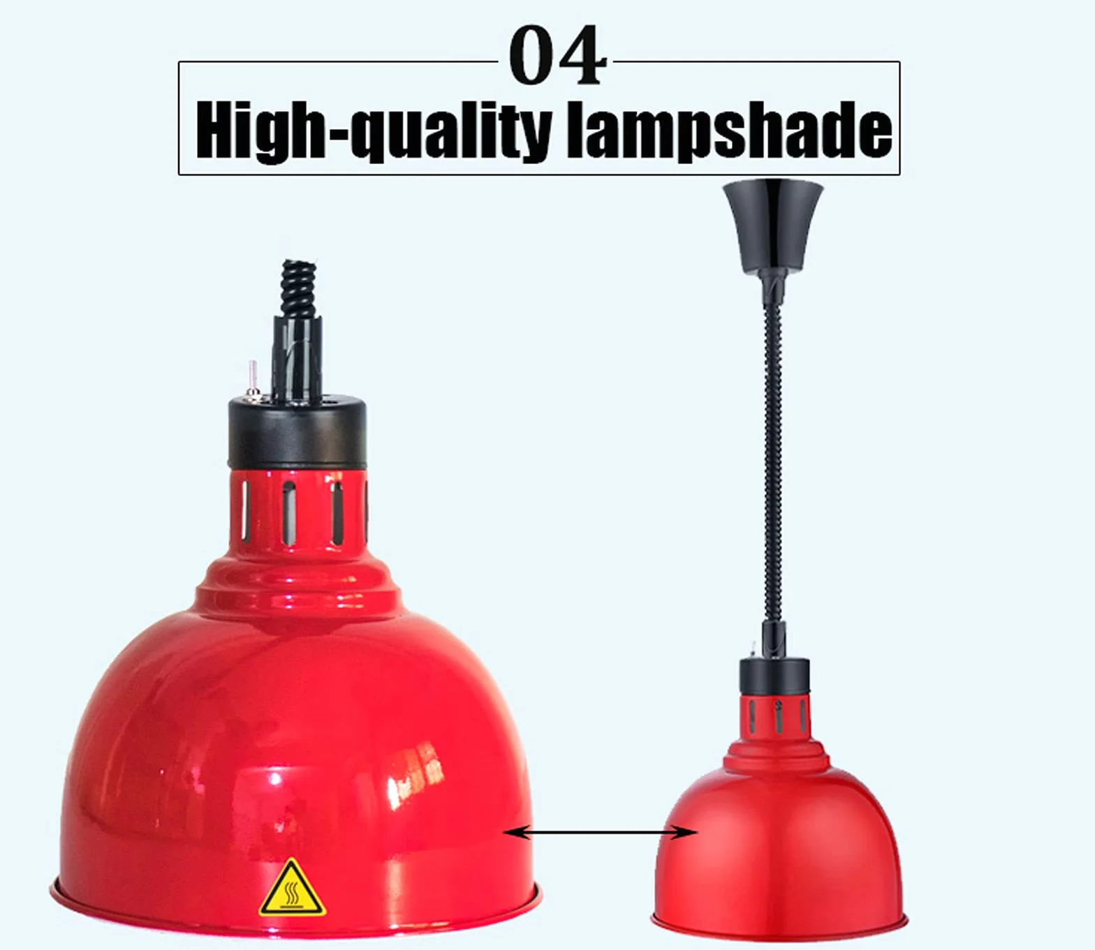 Lampada per Scaldavivande Commerciale, Lampada Termica Sospeso Cibo Riscaldanti, Lampada Riscaldante per Cucina Ristorante a Buffet, Alimentare Calore Lampada, Cavo Retrattile: 60-180cm