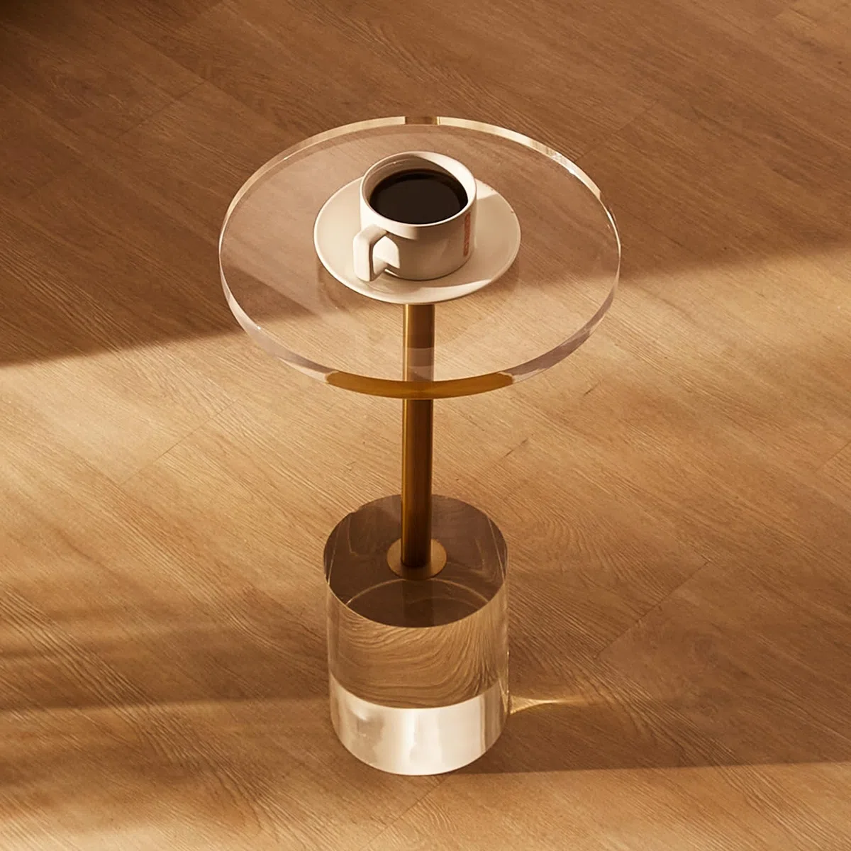 VEVOR Tavolino Rotondo 302x543 mm Tavolino da Caffè in Acrilico Trasparente, Carico max. 10 kg, per Soggiorno Camera da Letto Balcone e Ufficio