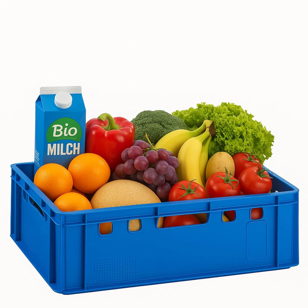 BURI 1 scatola per carne E2, blu, 60 x 40 x 20 cm, scatola per macellaio, Eurobox dalla Germania, per uso alimentare, robusta, impilabile
