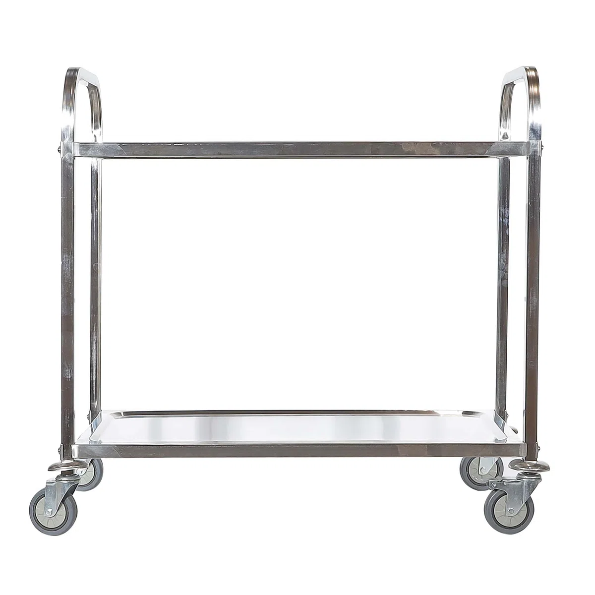 Wiltec Carrello portavivande in acciaio inox 2 ripiani freni max 150kg Carrello da cucina