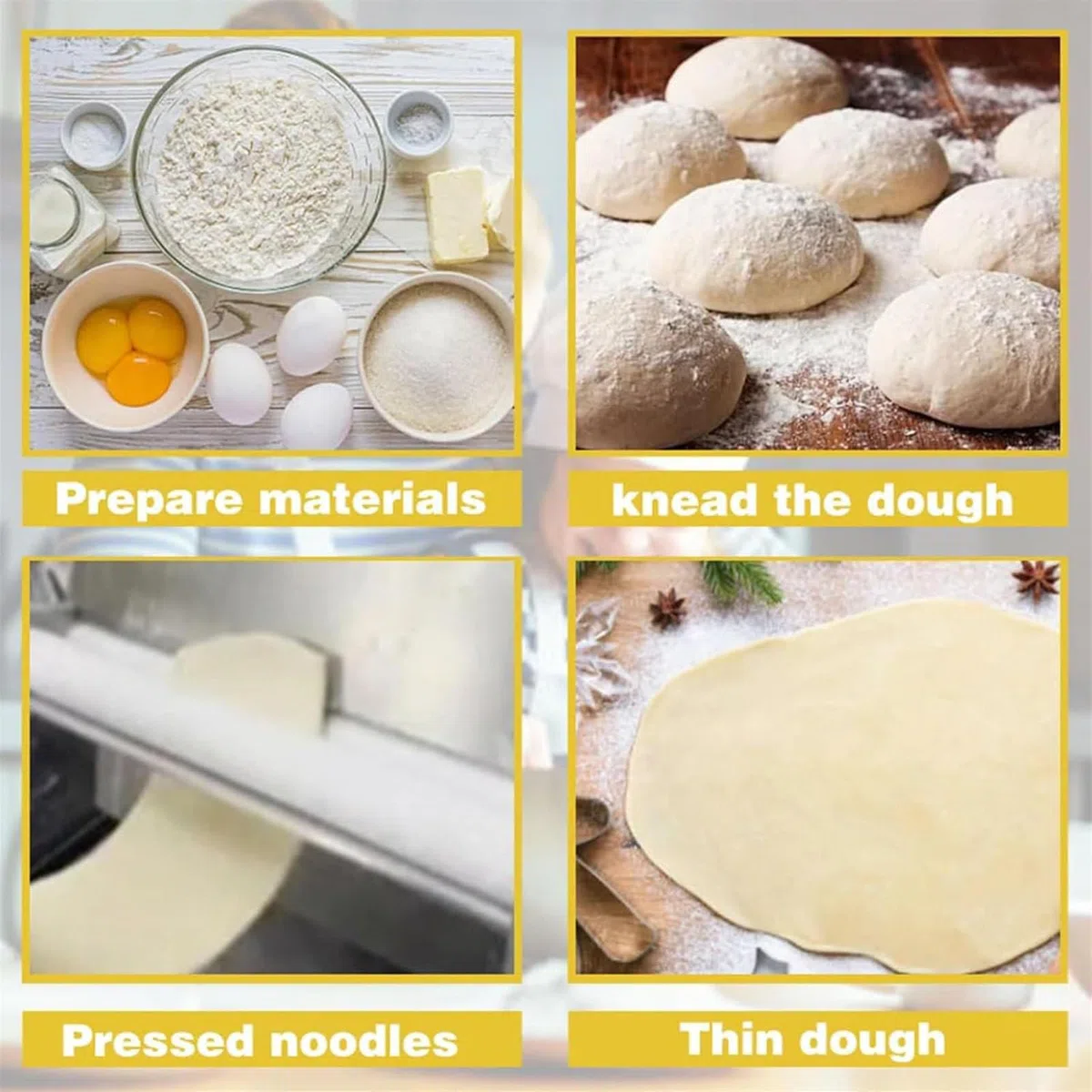 Sfogliatrice manuale compatta, sfogliatrice in acciaio inox, macchina sfogliatrice manuale con piano di lavoro, spessore regolabile, sfogliatrice pieghevole per panetterie e pasticcerie,M