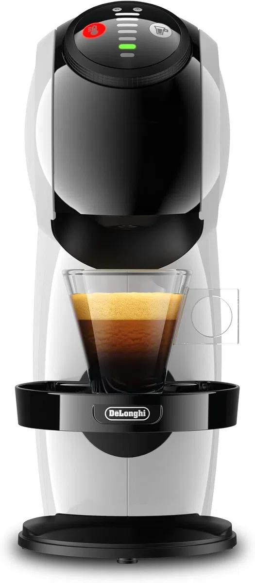 De’Longhi Nescafé Dolce Gusto Genio S – Macchina da Caffè a Capsule Automatica, 15 Bar, Hot & Cold, Bundle 32 Capsule: Cappuccino+ Espresso Milano, Bianca (EDG226.W)
