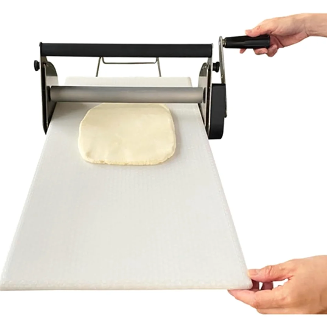 Sfogliatrice Pasticceria Manuale Pieghevole per Panetteria,Pizza,Croissant,Rullo per Pasta in Acciaio Inossidabile Con Spessore Regolabile 0,5-27 Mm,Per Commerciale E Domestico,RS201