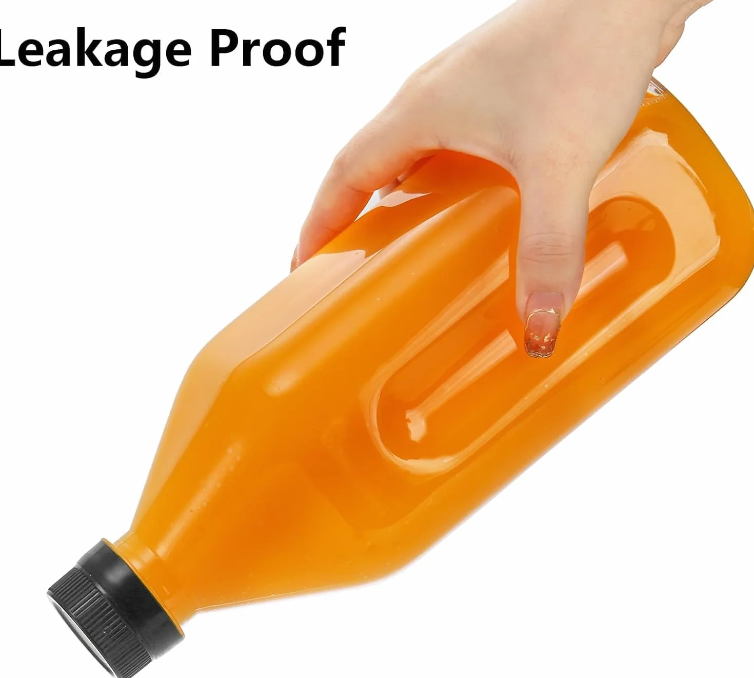 Coloch Confezione da 10 Bottiglie di Plastica per Succo da 33 Oz con Tappi Neri, Bottiglia Vuota Trasparente da 1L Bottiglia Riutilizzabile per Bevande in Plastica per Latte, Acqua, Succo, Bevande