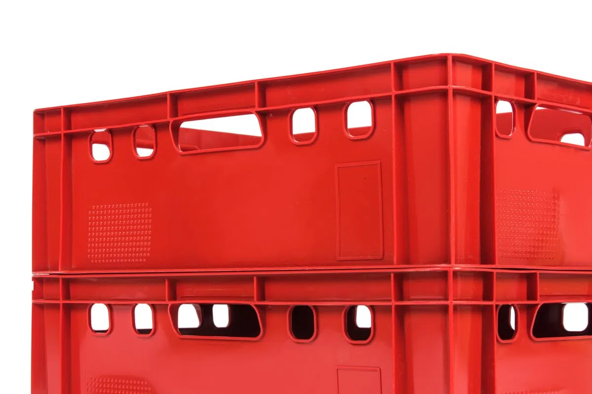gardivo E2 - Cassette per macellaio, 5 pezzi, 60 x 40 x 20, colore rosso, impilabili, resistenti alla vita, in plastica Eurobox