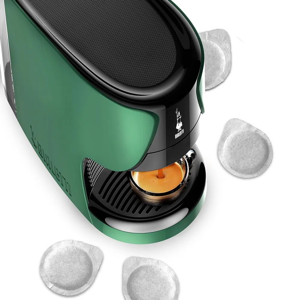 Bialetti Dama, Macchina Espresso a Cialde ESE 100% compostabili, Plastica Riciclata, Verde