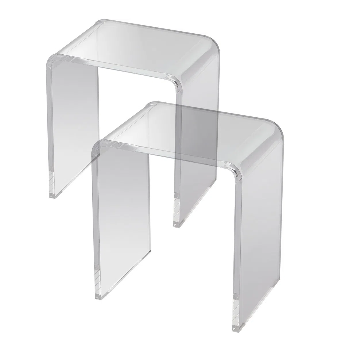 VEVOR Set di Tavolino da Salotto 2 Pezzi 415x305x460 mm Tavolino da Soggiorno Acrilico Carico max. 25 kg per Salotto Tavolino da Caffè Camera da Letto Balcone, Tavolino Caffè Trasparente Basso 2 Pezzi