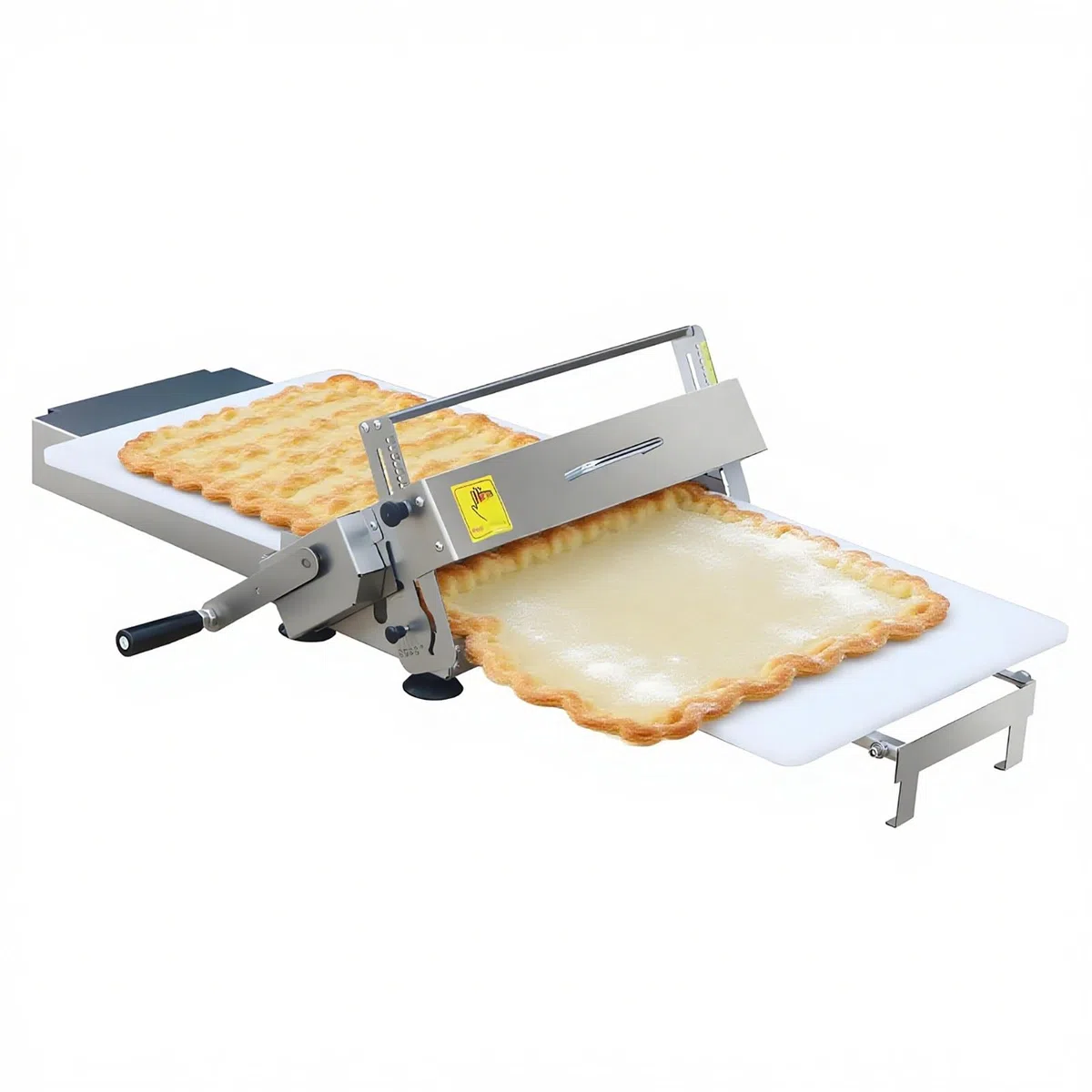Sfogliatrice Manuale Professionale, Macchina per Pasta Sfoglia, con Spessori Regolabili, per Croissant, Pizza e Pasta, in Acciaio Inox, Ideale per Uso Domestico e Commerciale B