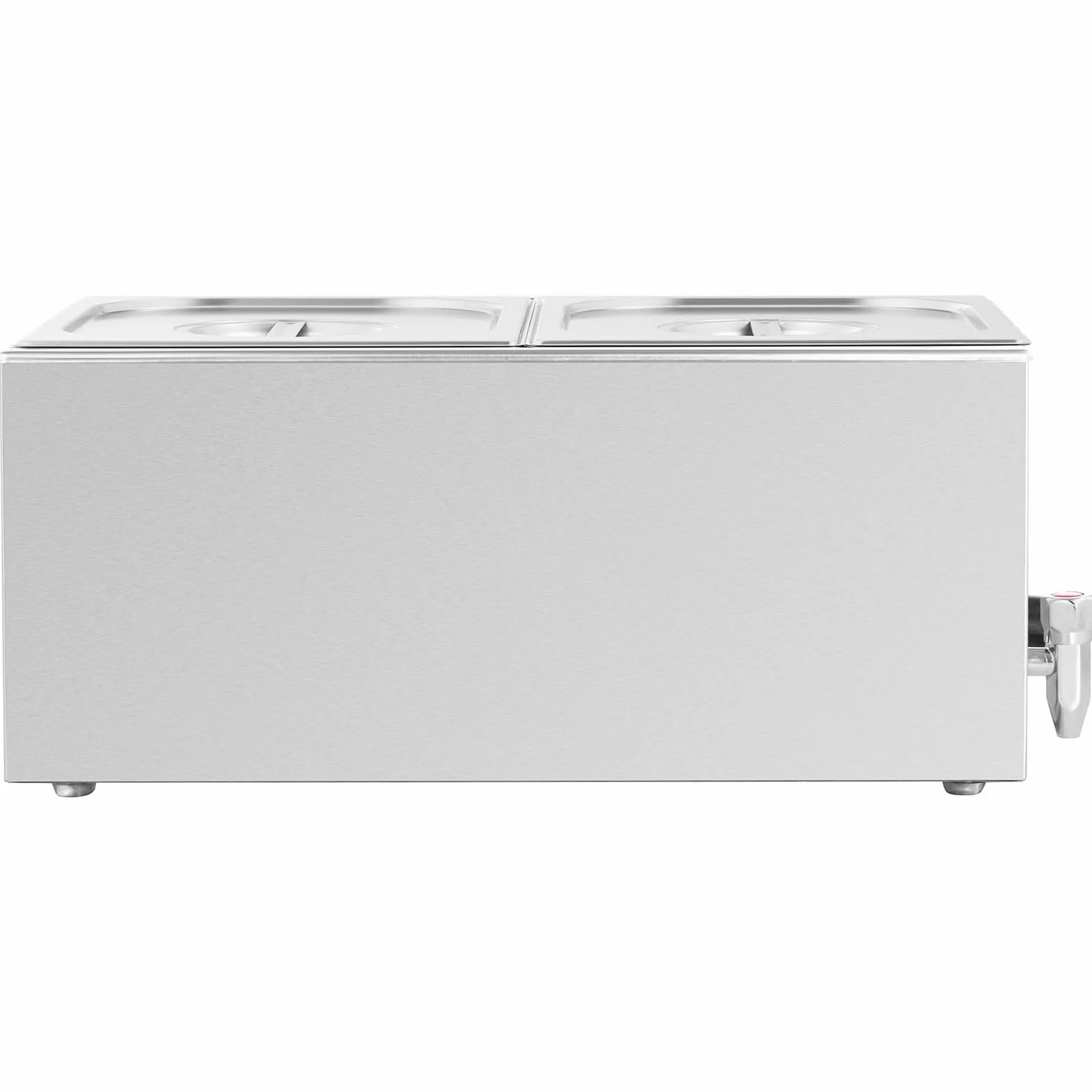 Royal Catering RCBM_GN1/2 Bain Marie 600 W 2 GN 1/2 rubinetto di scarico per bagnomaria scaldavivande