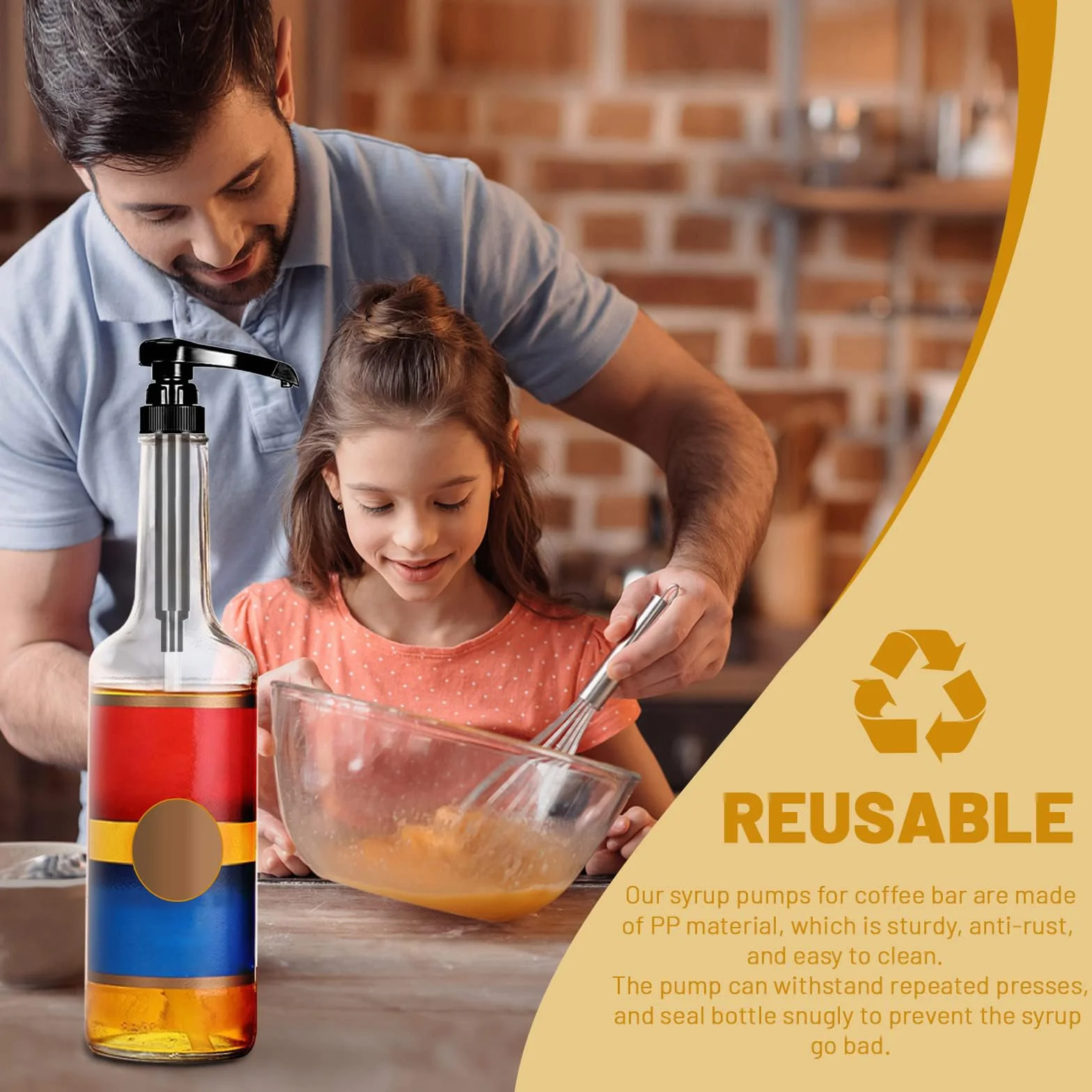 6 Pezzi Dispenser a Pompa per Sciroppo, Dispenser a Pompa, Dispenser Di Sciroppo Per Drink Succhi, per Bottiglie da 500 ml a 1000 ml, Dispenser per Sciroppi, Viene Fornito con Tubi Lunghi