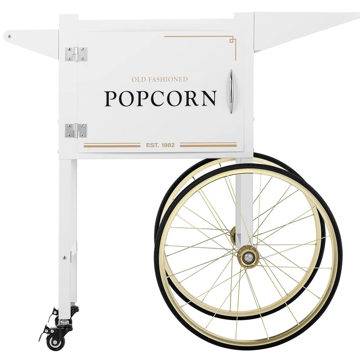 Royal Catering Carretto Per Macchina Per Pop Corn Carrello Pop-Corn RCPT-WGWG-1 (Bianco/Oro, 88 cm, 4 ruote)
