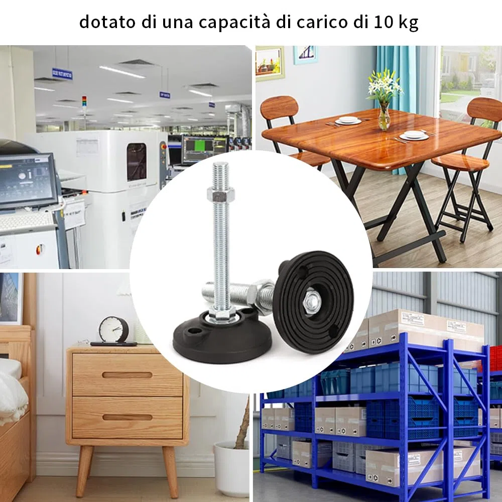 BORDSTRACT Piedi di livellamento della mobilia, 4 pezzi M5 Heavy Duty regolatore di altezza piedino livellatore dimensione filo per tavoli,cassettiera, panca, armadi(D40*M5*L50)