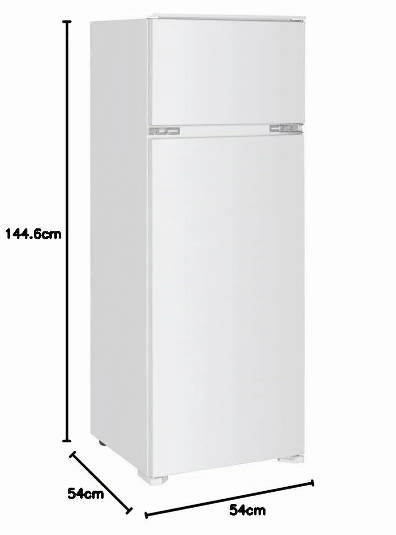 Candy CFBD 2450/5EH - Frigorifero da incasso con congelatore, porta a traino, a due porte, nicchia da 144 cm, 205 litri, frigorifero da 169 litri, congelatore da 36 litri, 1 cassetto per verdura, 4