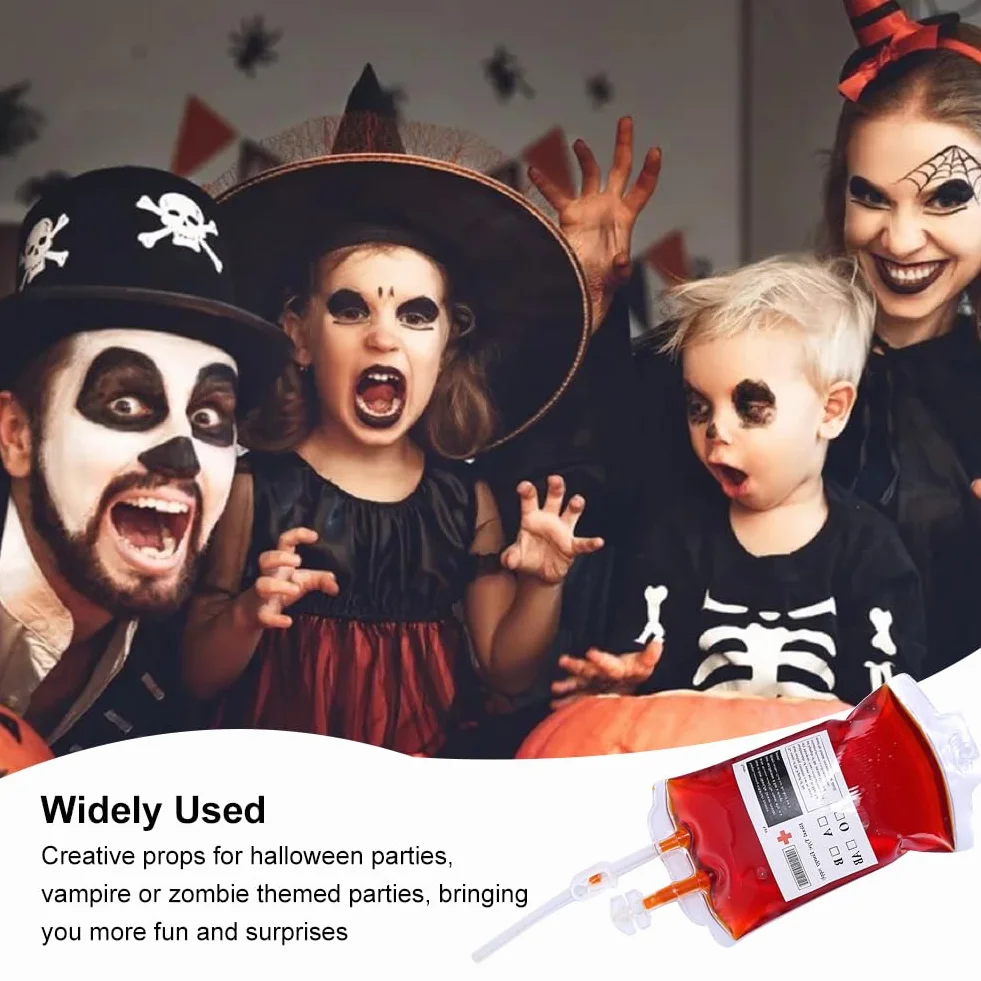 Sacca Per Sangue, Contenitore Per Bevande Per Feste, Sacca Di Sangue, 8 Pcs 350ml Borsa Per Bevande Di Halloween, Sacca Di Sangue Vampire, Sacchetti Per Bevande Tema Sangue, Sacche Di Sangue Finte