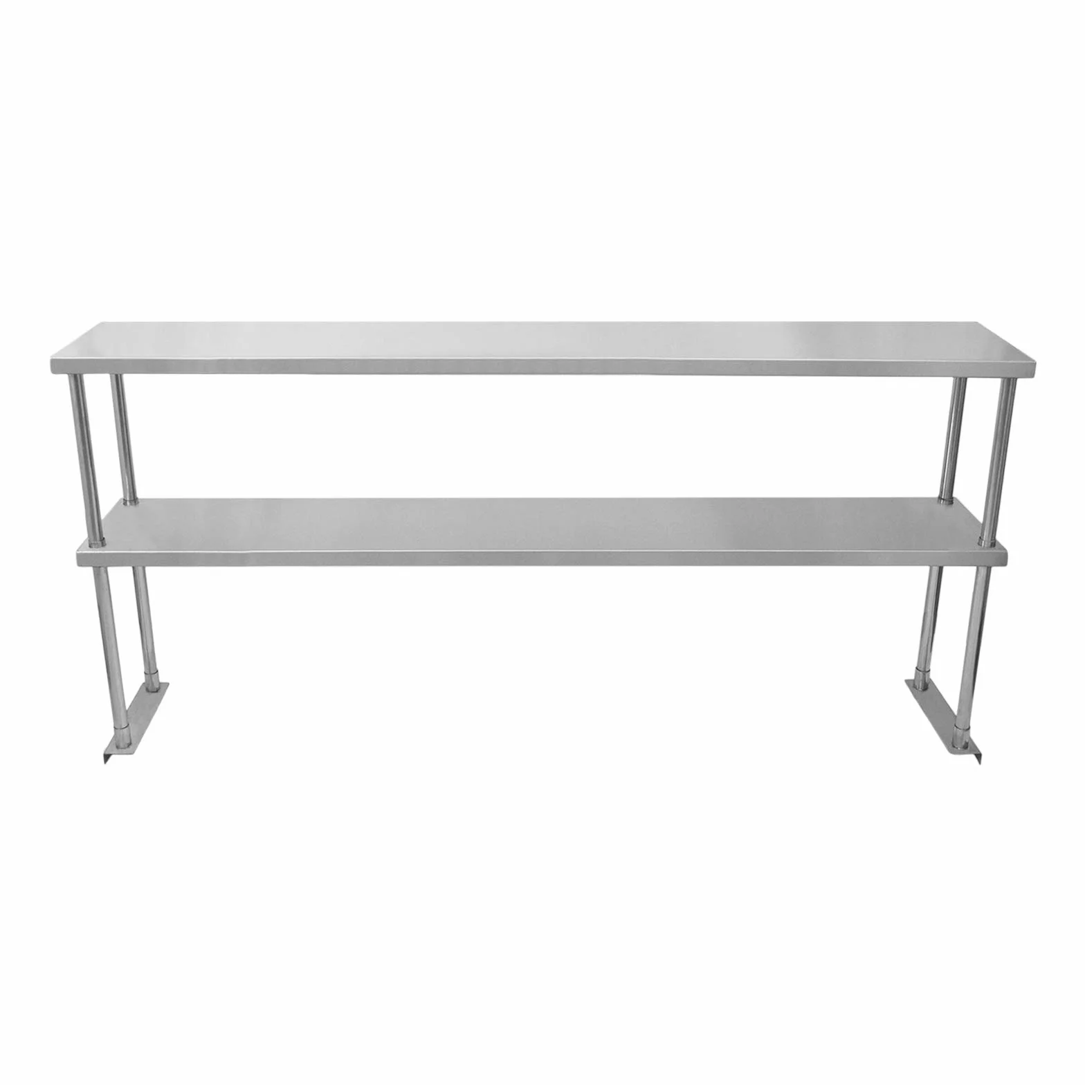 Kukoo - Ripiano con Mensole per Tavolo in Acciaio Inox da Cucina Ristorante, Acciaio Inossidabile Resistente alla Corrosione per Albergo Bar Hotel Catering Pub Largo - Doppia - 150cm