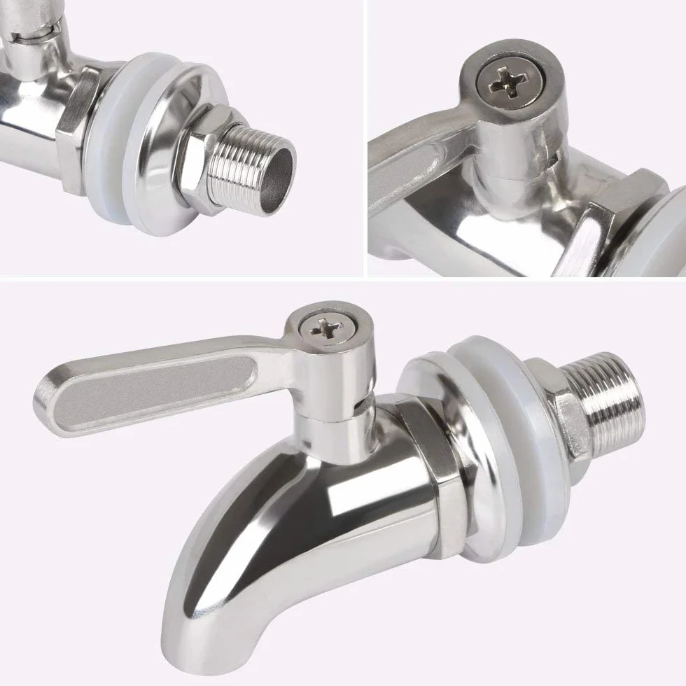 Vicloon Rubinetto Dispenser in Acciaio Inox 304 per Bevanda, Vino, Birra, Bibita, Acqua Fredda, Succo, Latte - Cromo (12 mm)