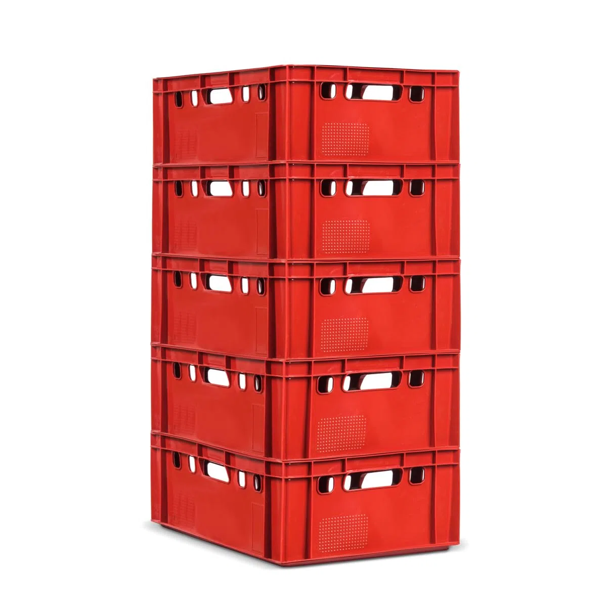 gardivo E2 - Cassette per macellaio, 5 pezzi, 60 x 40 x 20, colore rosso, impilabili, resistenti alla vita, in plastica Eurobox