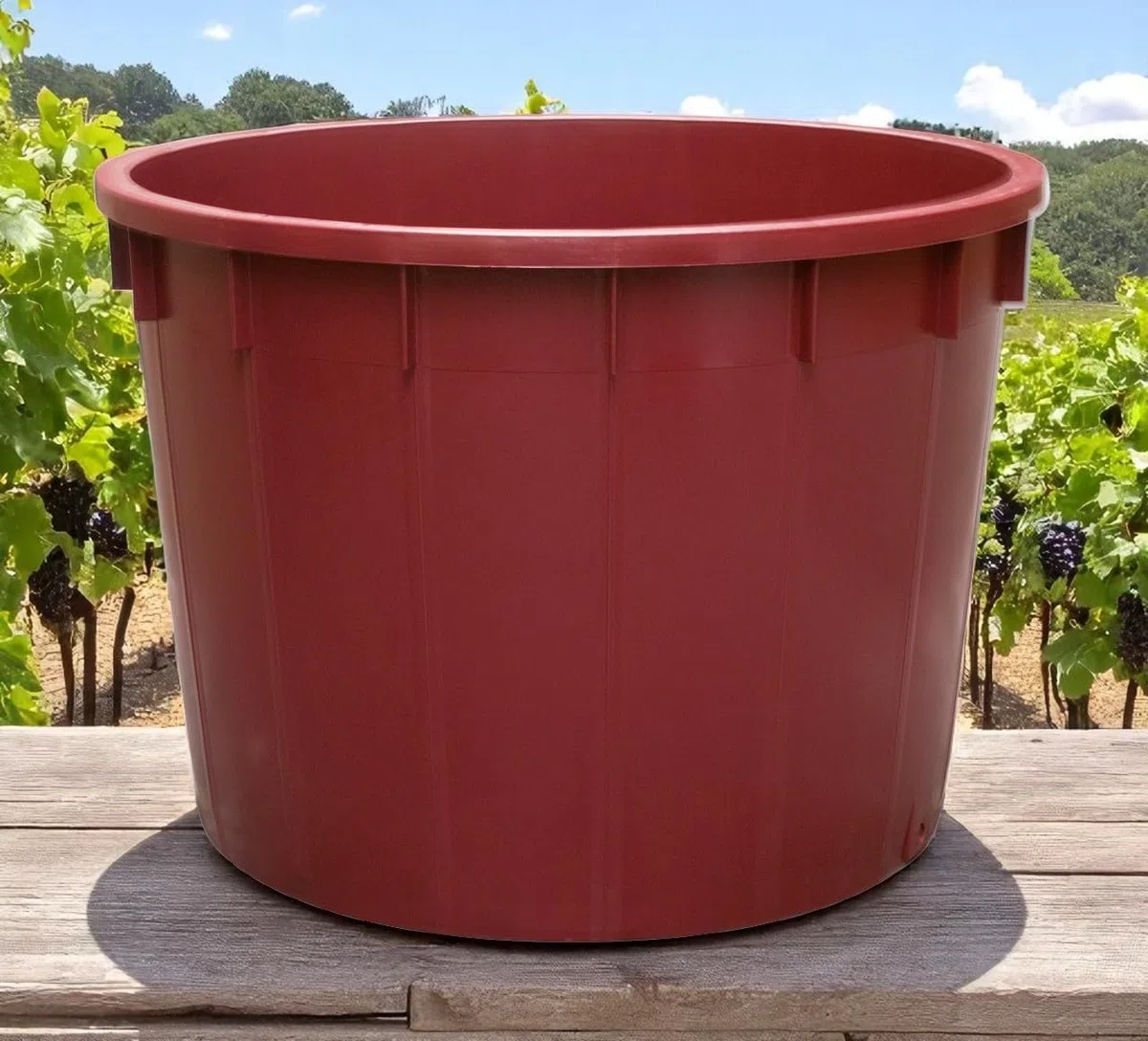 Mobil Plastic | Mastello alimentare 1000 litri in plastica resistente | Per vendemmia, alimenti e liquidi | Color vinaccia