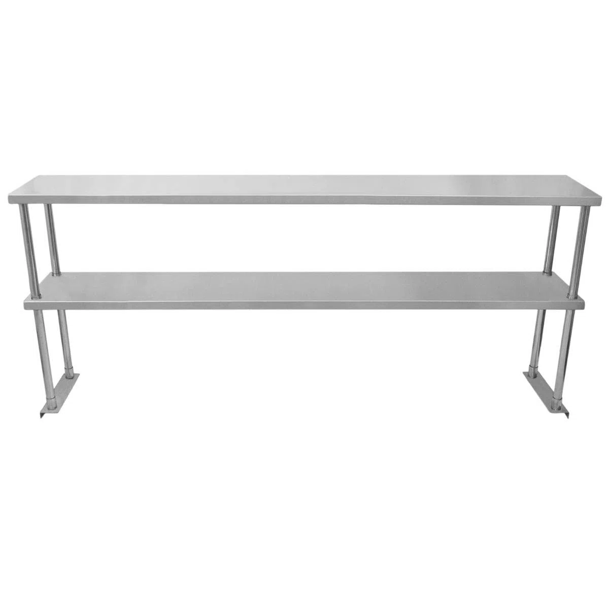 Ripiano con Mensole per Tavolo in Acciaio Inox da Cucina Ristorante, Sovrastruttura di Appoggio per Tavoli in Acciaio Inossidabile Resistente alla Corrosione - Doppia - 180cm
