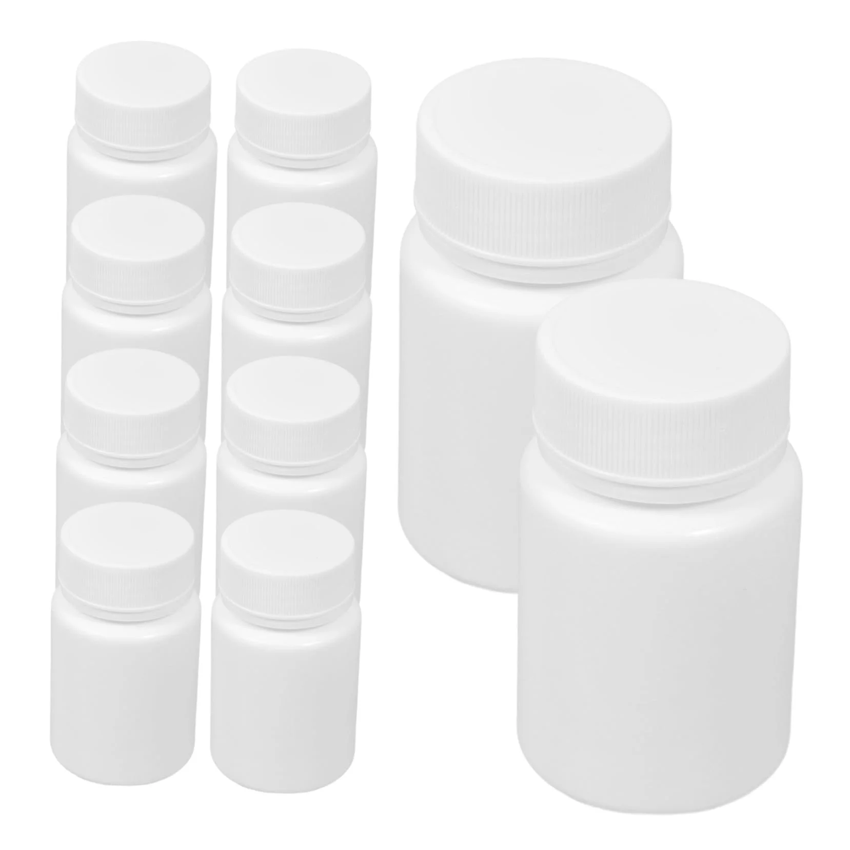 COLLBATH 20 Bottigliette da Viaggio in Plastica Bianca Hdpe 50ml con Tappo a Vite, Bottiglie Sigillate per Pillole e Caramelle, per Esterni e Viaggi