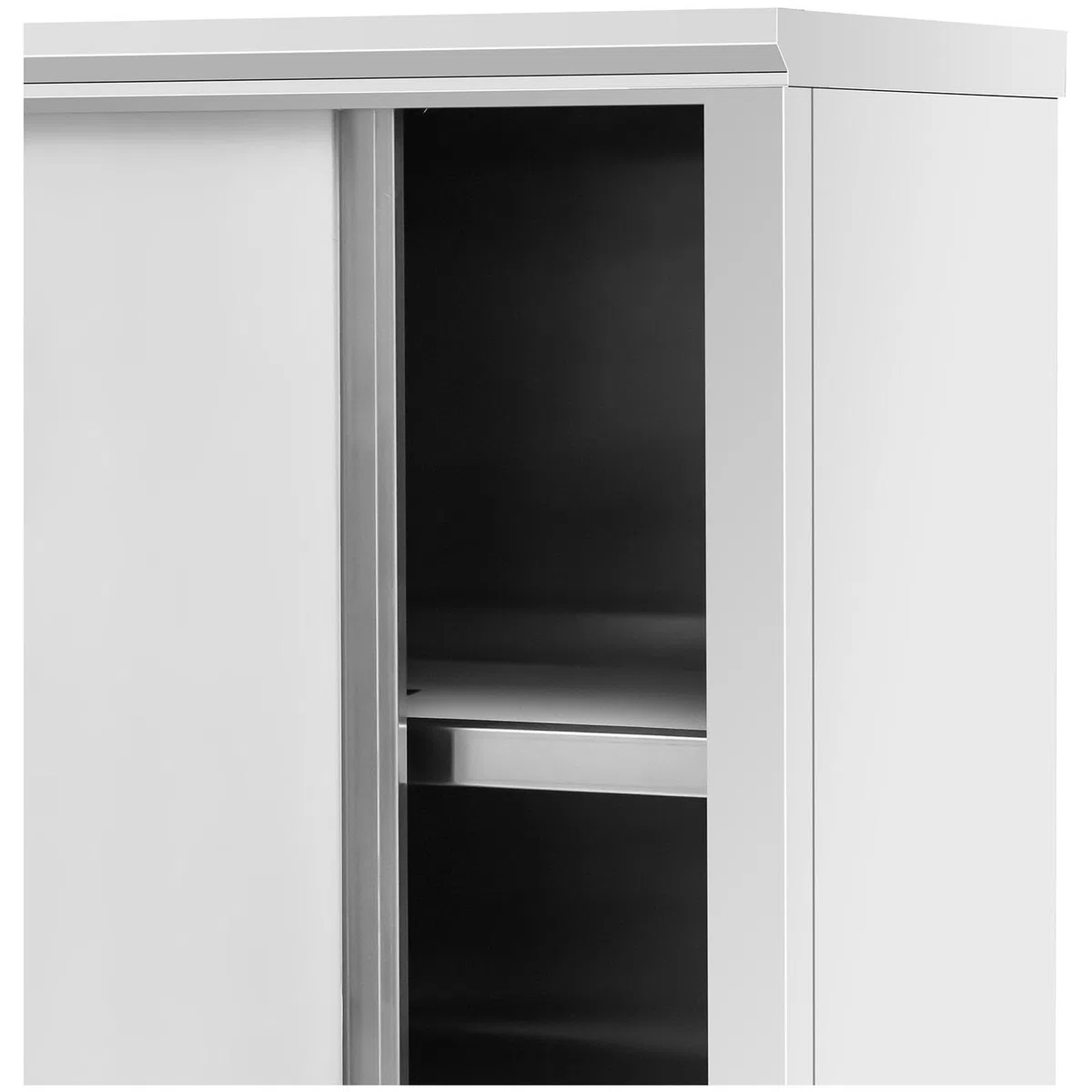 Royal Catering RCAT-120/50-C - Armadietto per stoviglie in acciaio INOX, 1200 x 500 x 1800 mm, 4 ripiani fino a 200 kg, in acciaio INOX