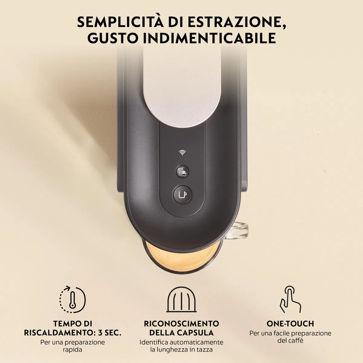 Nespresso De'Longhi Vertuo Up – Macchina da Caffè in Capsule con 6 Formati Tazza, Tecnologia Centrifusion, Riscaldamento Rapido, Serbatoio 1.4L,Modalità Creazioni, Design Compatto,Grigia (ENV200.GY)