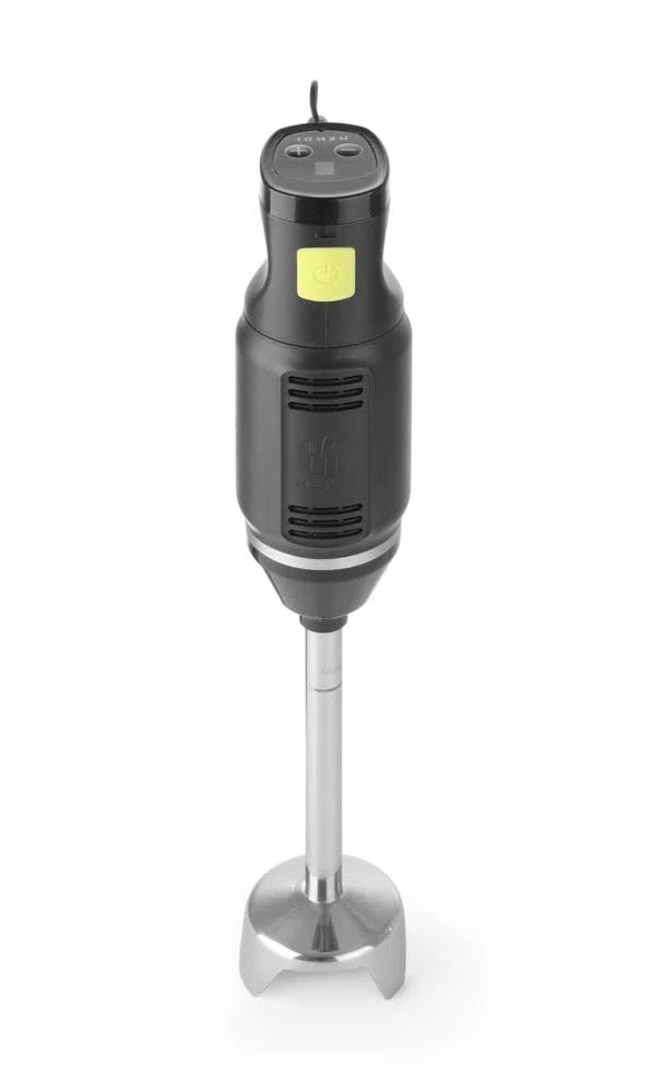 HENDI Frullatore a immersione, lama a croce in acciaio inox rivestita in titanio, 6 velocità con display LCD, miscelatore, frullatore a mano, mixer ad immersione, 230V, 250W, ø71x(H)444mm, ABS