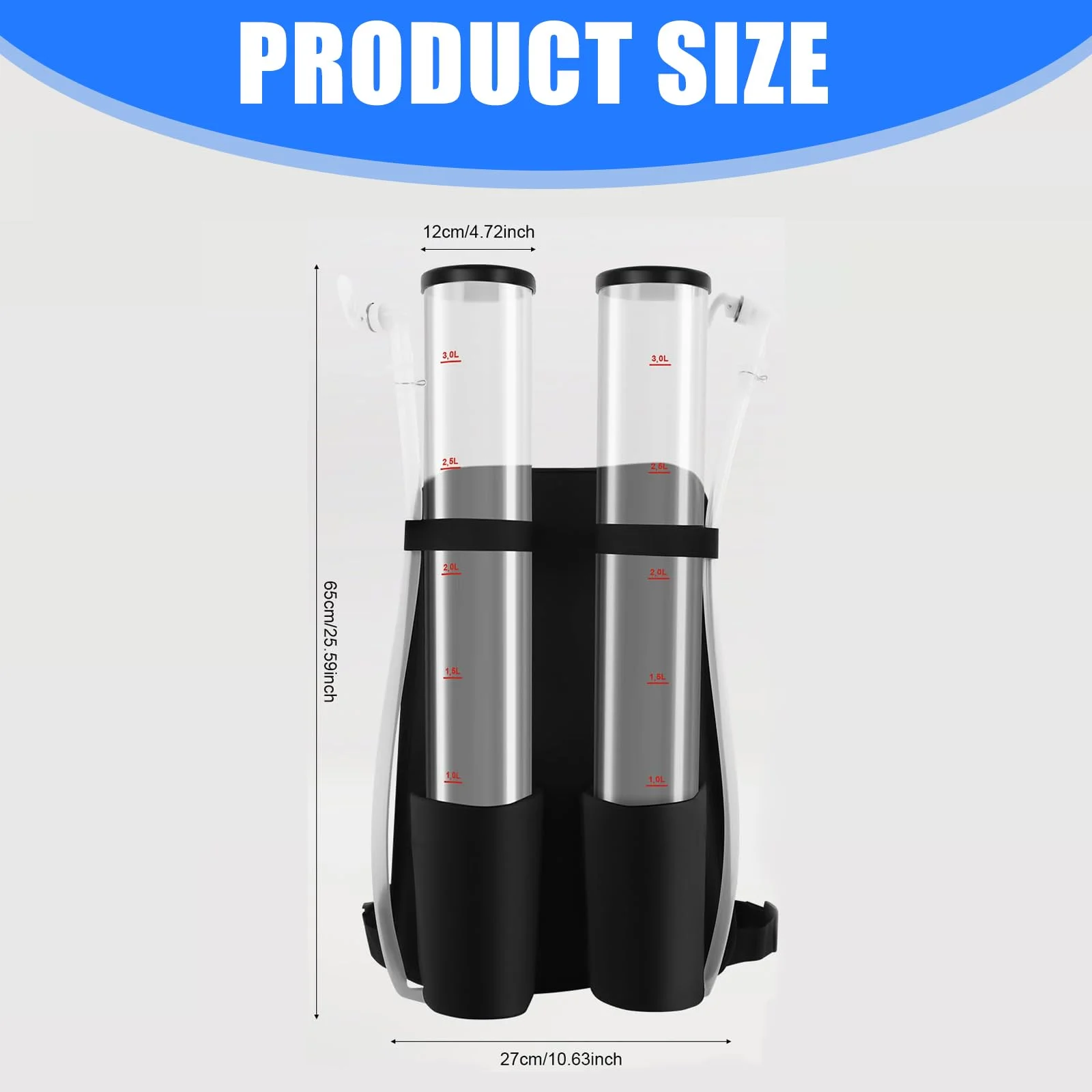 Trasparenza Zaino Acrilico Liquido Dispenser 6L Capacità Doppio Beccuccio Sistemi per Attività All'aperto Viaggio Fibra Birra Dispensing Zaino