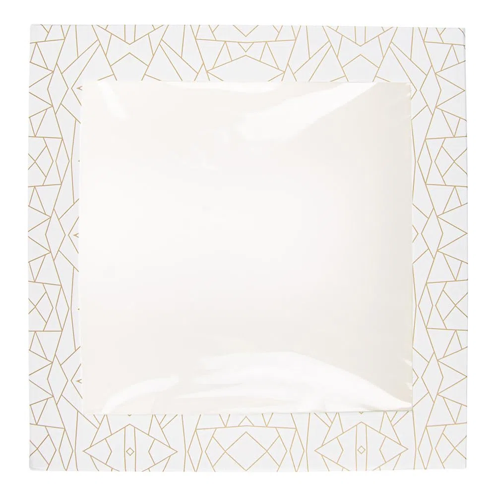 50 pezzi - Scatole per pasticceria con finestra 'Thepack' 250 g/M2 + Opp 23 x 23 x 7,5 cm bianco cartone ondulato Nano-Micro