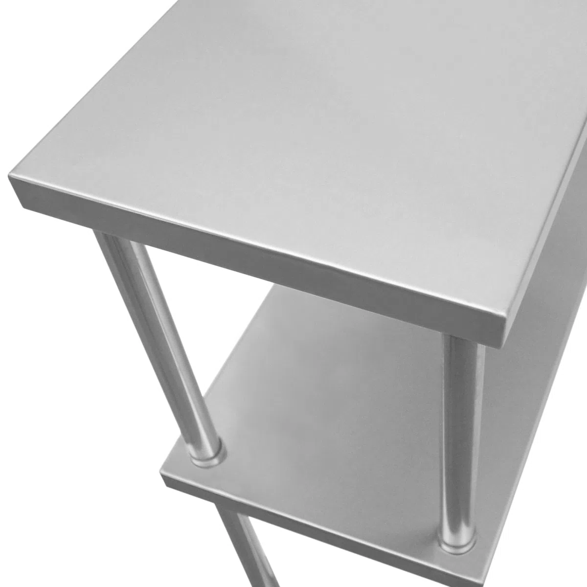 Ripiano con Mensole per Tavolo in Acciaio Inox da Cucina Ristorante, Sovrastruttura di Appoggio per Tavoli in Acciaio Inossidabile Resistente alla Corrosione - Doppia - 180cm