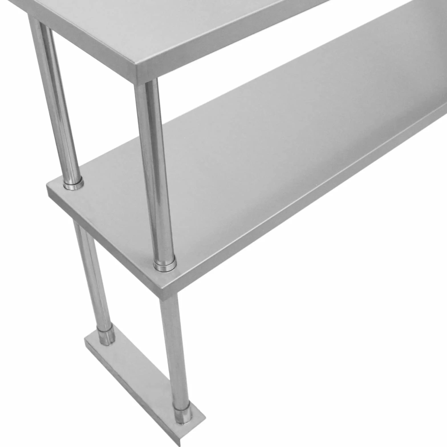 Kukoo - Ripiano con Mensole per Tavolo in Acciaio Inox da Cucina Ristorante, Acciaio Inossidabile Resistente alla Corrosione per Albergo Bar Hotel Catering Pub Largo - Doppia - 150cm