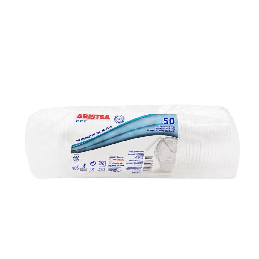Coperchio con Foro a Cupola in Pet Riciclabile per Bicchiere 350/400/500 ml – 150 pz - Bicchieri da Asporto Bevande Fredde e Calde