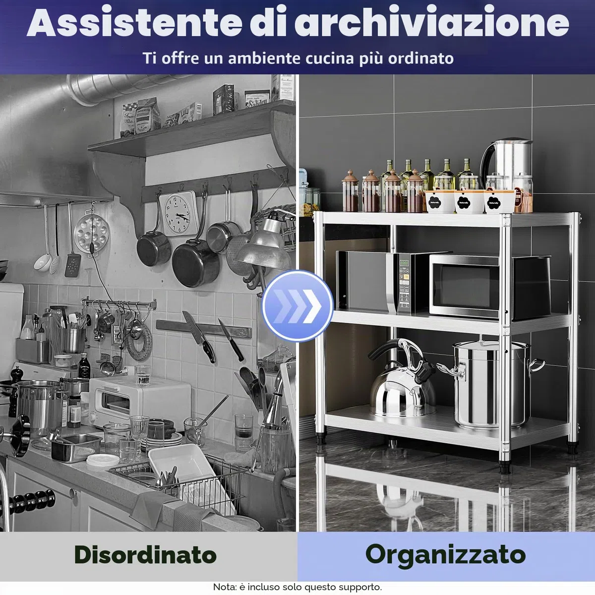 Tavolo da cucina in acciaio inox, 80 x 80 x 40 cm, tavolo da cucina in acciaio inox, per carichi pesanti, 3 ripiani, per gastronomia, 50 kg, per dispense, ristoranti, cucine, grandi cucine