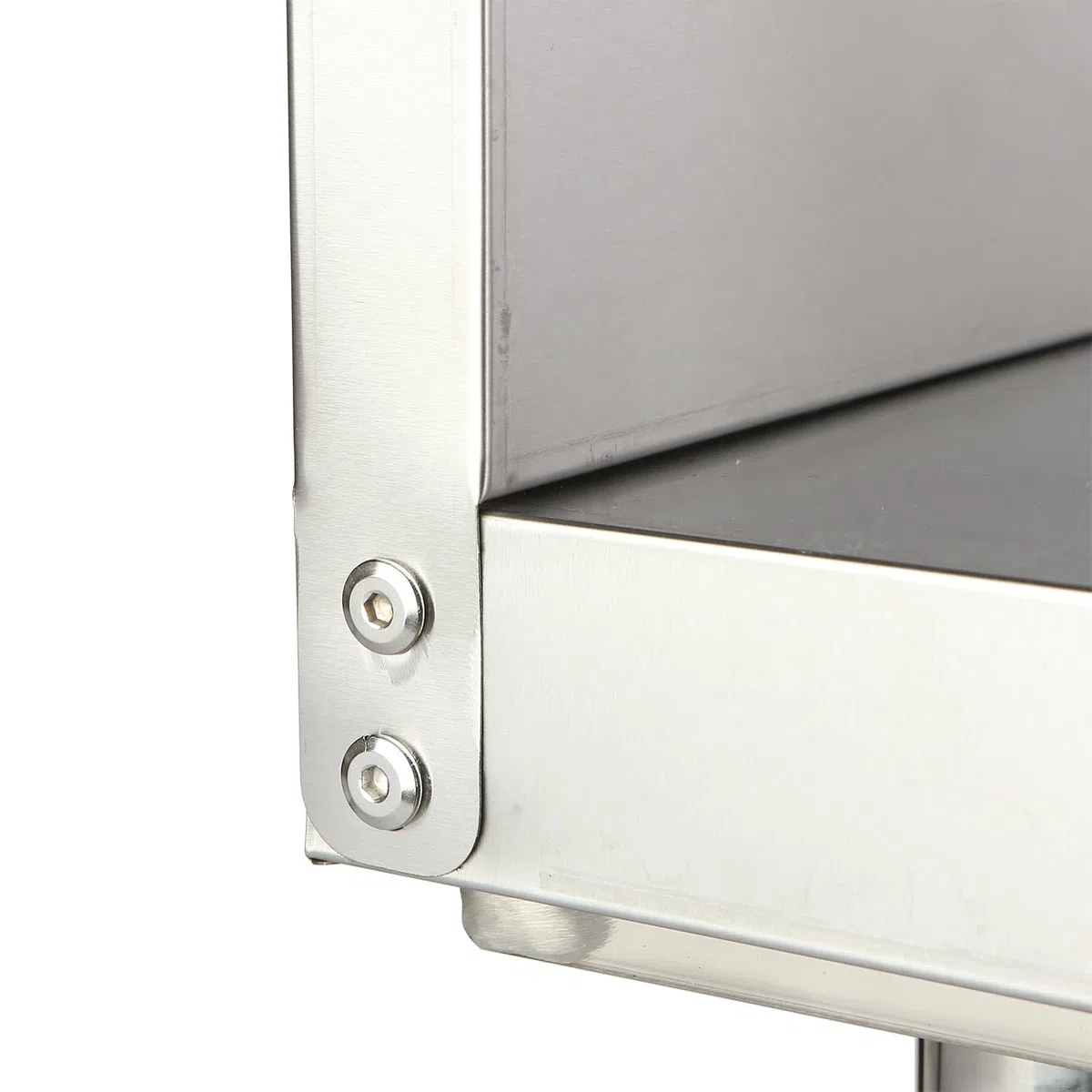 Tavolo da lavoro in acciaio inox, 120 x 85 x 60 cm, con alzata, portata fino a 250 kg, tavolo da cucina in acciaio inox, con piedini regolabili e ampio ripiano inferiore