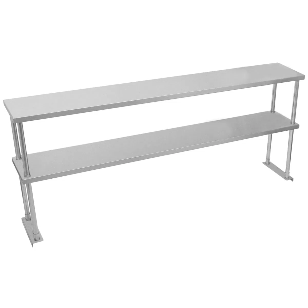 Ripiano con Mensole per Tavolo in Acciaio Inox da Cucina Ristorante, Sovrastruttura di Appoggio per Tavoli in Acciaio Inossidabile Resistente alla Corrosione - Doppia - 180cm