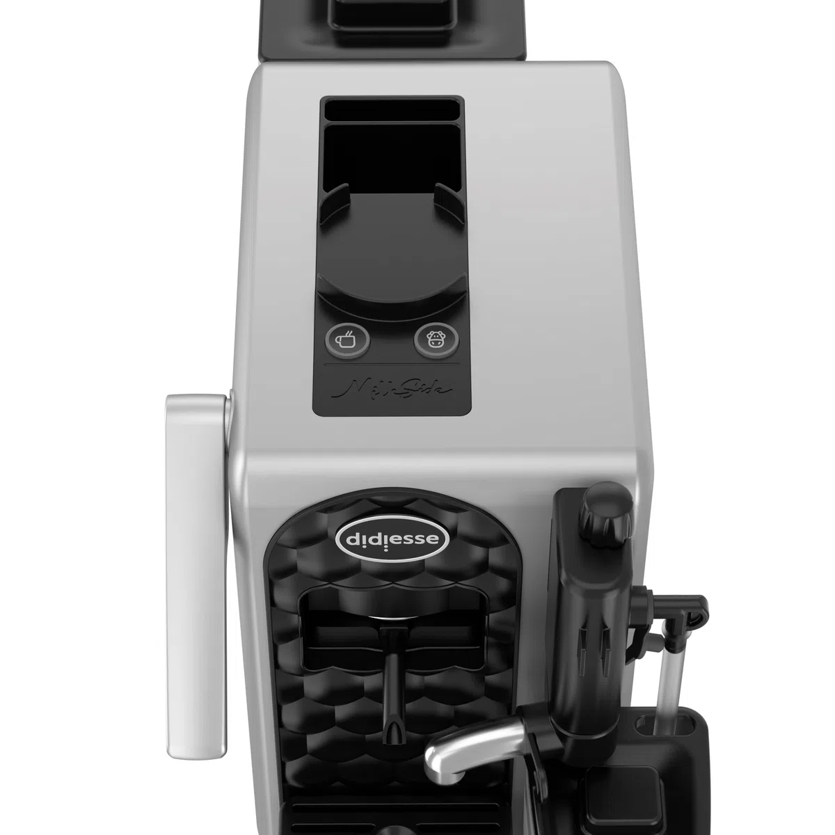 Didiesse MilkSide Macchina Caffè Espresso a Cialde e Latte Caldo, Cappuccinatore, Ampio Serbatoio Acqua da 1.3 L, Consumi 1850W, Funzione Stand-by (Colore Silver)