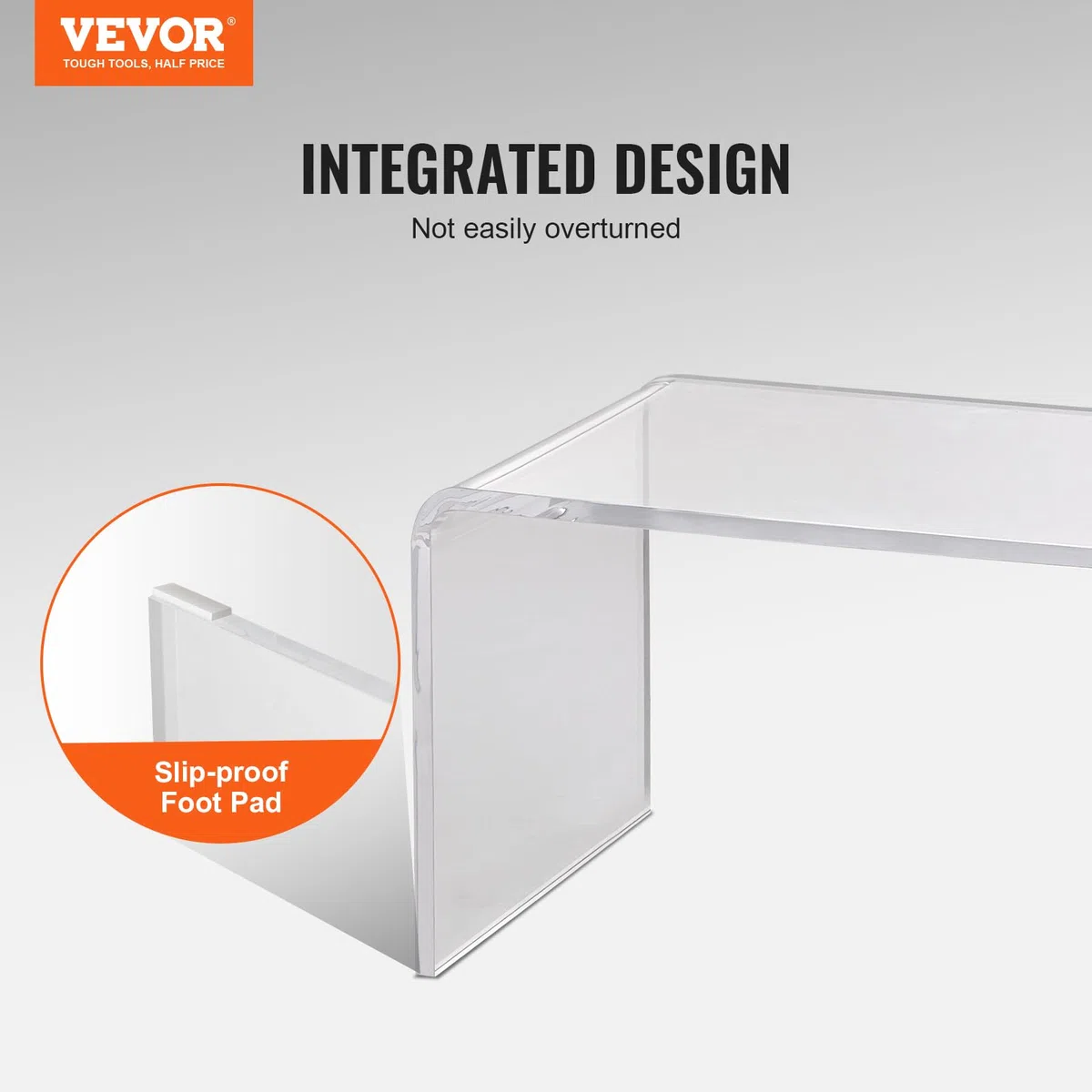 VEVOR Tavolino da Salotto in Acrilico Trasparente Tavolino da Soggiorno 813 x 401 x 414 mm, Tavolo da Ingresso Spessore 20 mm Portata max. 50 kg, Tavolino per Soggiorno Camera da Letto Balcone Caffè