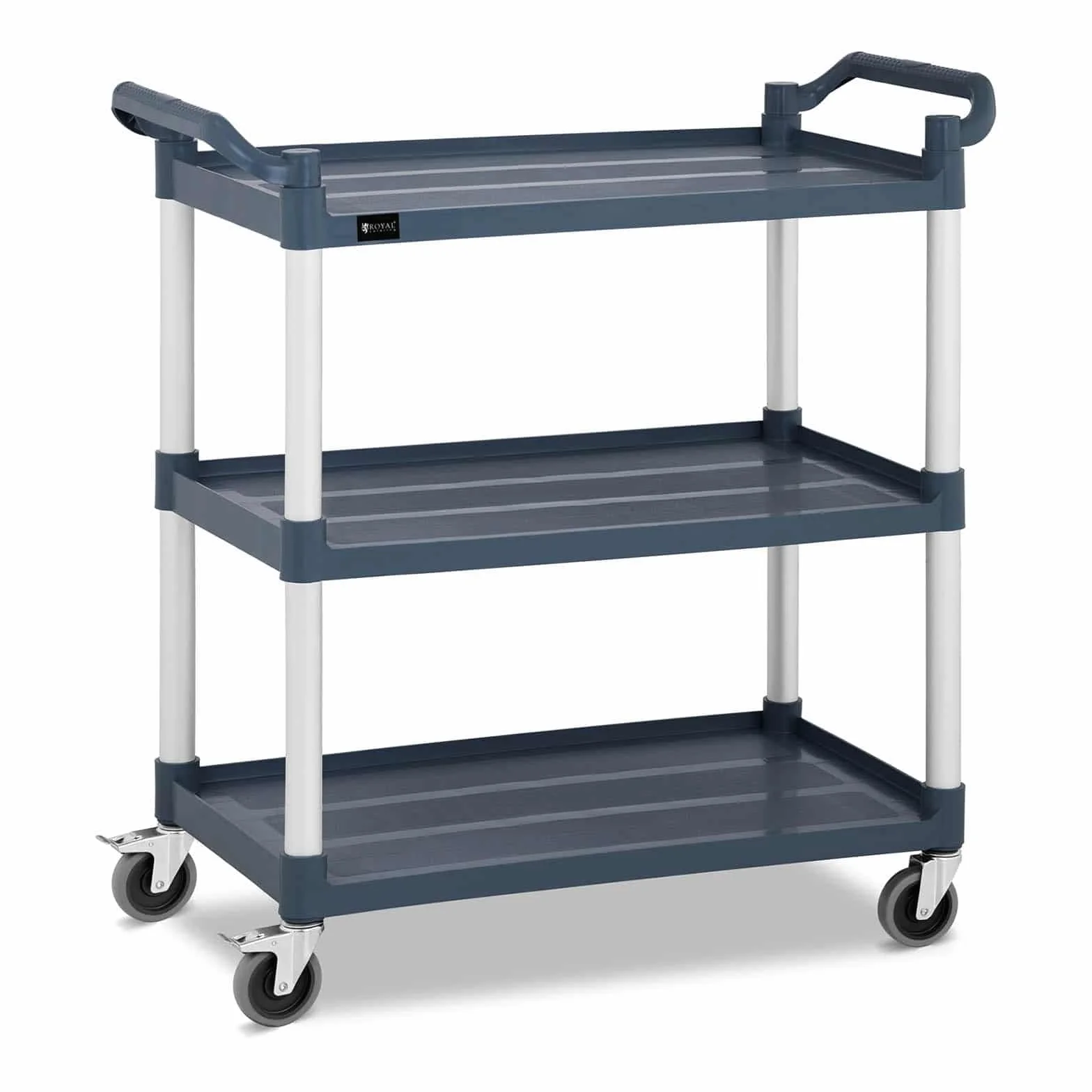 Royal Catering Carrello Di Servizio Ristorante Carrello Per Sala RC-ST910SS (3 Ripiani, 4 Ruote, 150 kg, Alluminio)