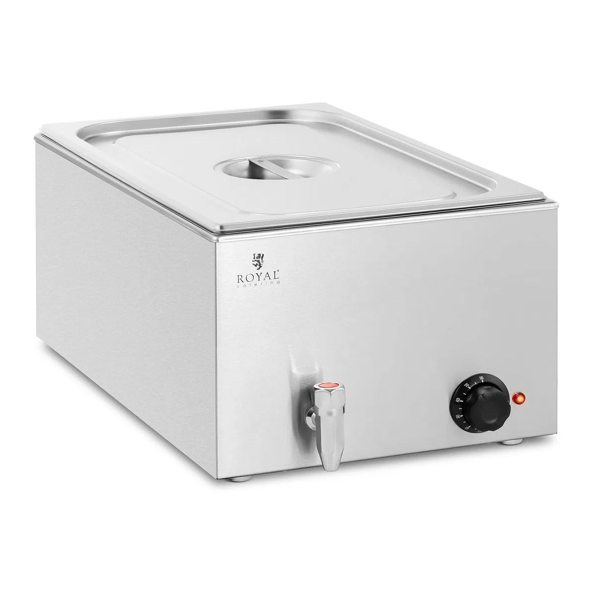 Royal Catering RCBM_GN1/1_1 Bagnomaria professionale 600 W 1 GN 1/1 Rubinetto di scarico
