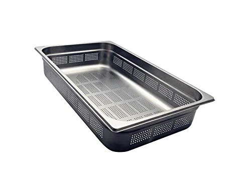 TEGLIA BACINELLA GASTRONORM INOX FORATA 1/1 mm. h 100 capacità lt. 15,0