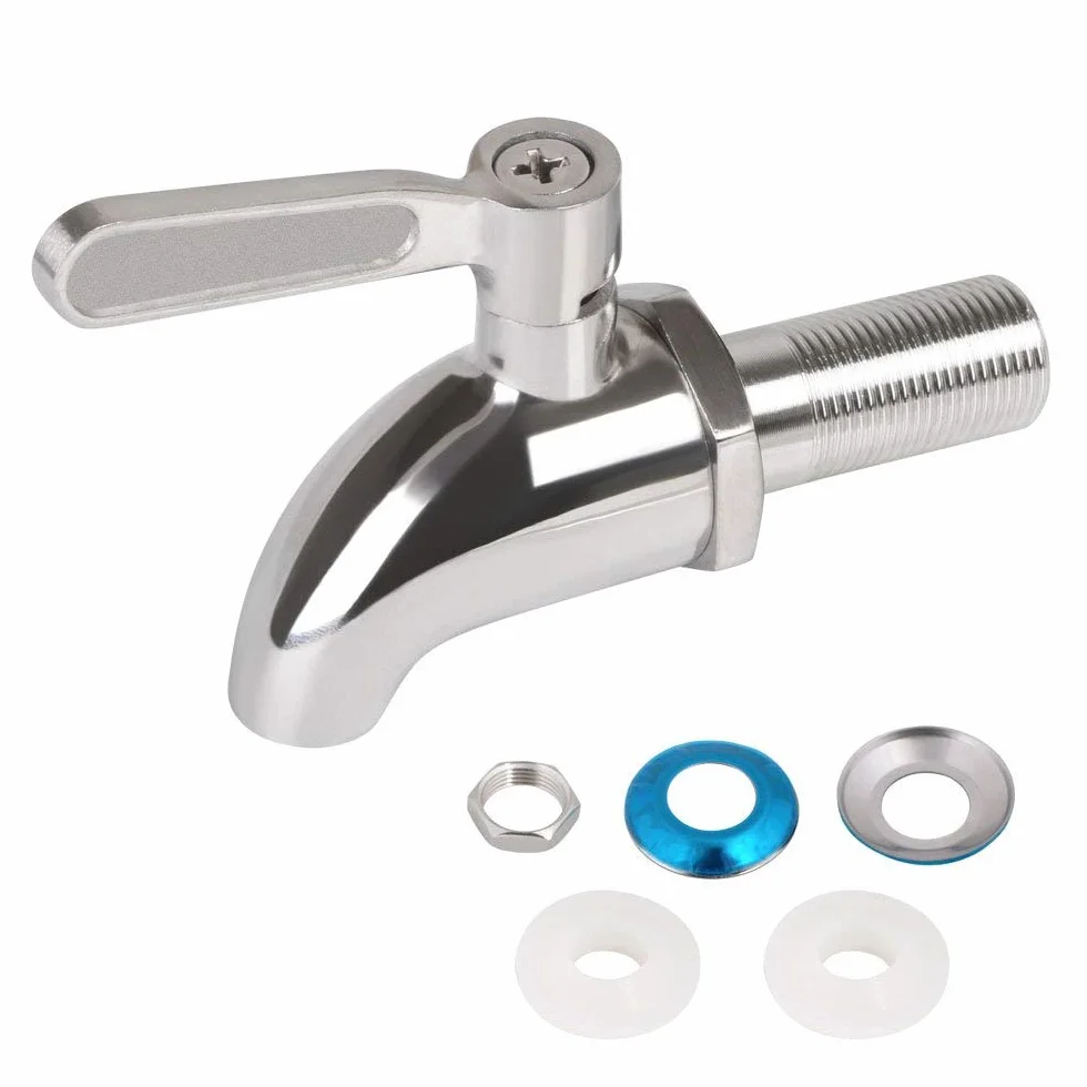 Vicloon Rubinetto Dispenser in Acciaio Inox 304 per Bevanda, Vino, Birra, Bibita, Acqua Fredda, Succo, Latte - Cromo (12 mm)